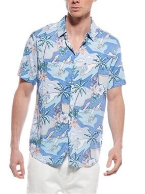 Endless Summer Aloha Paradise Surf Rayon Button Down Shirt XL NWOT